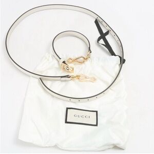 Gucci New White Crossbody strap with Gold clasps
